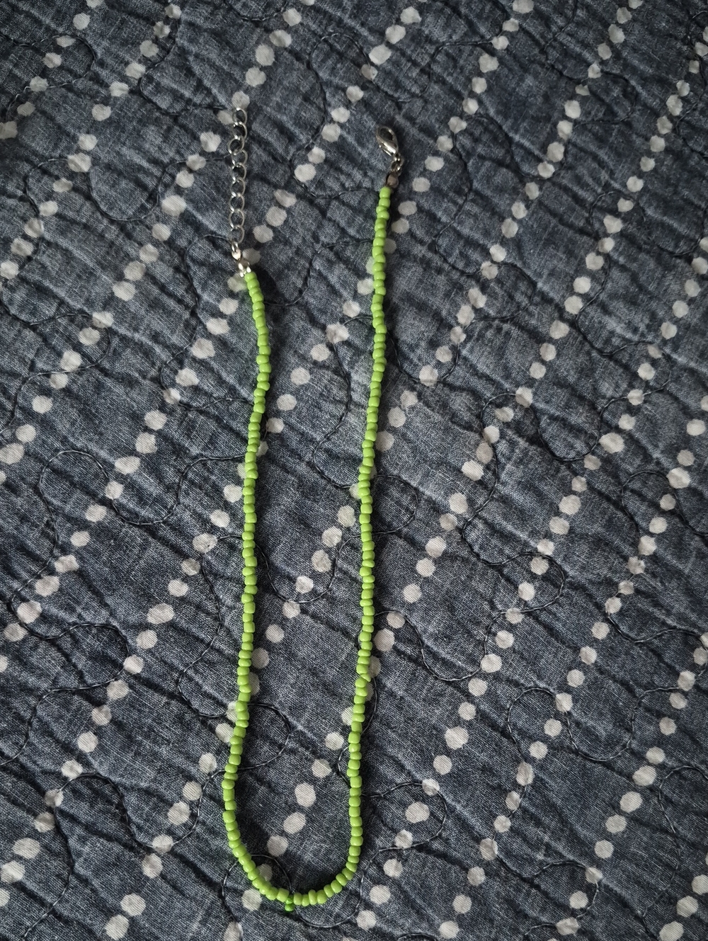 Green Seed Bead Women's Necklace - Lightweight Summer Necklace.  Beachy. Boho.